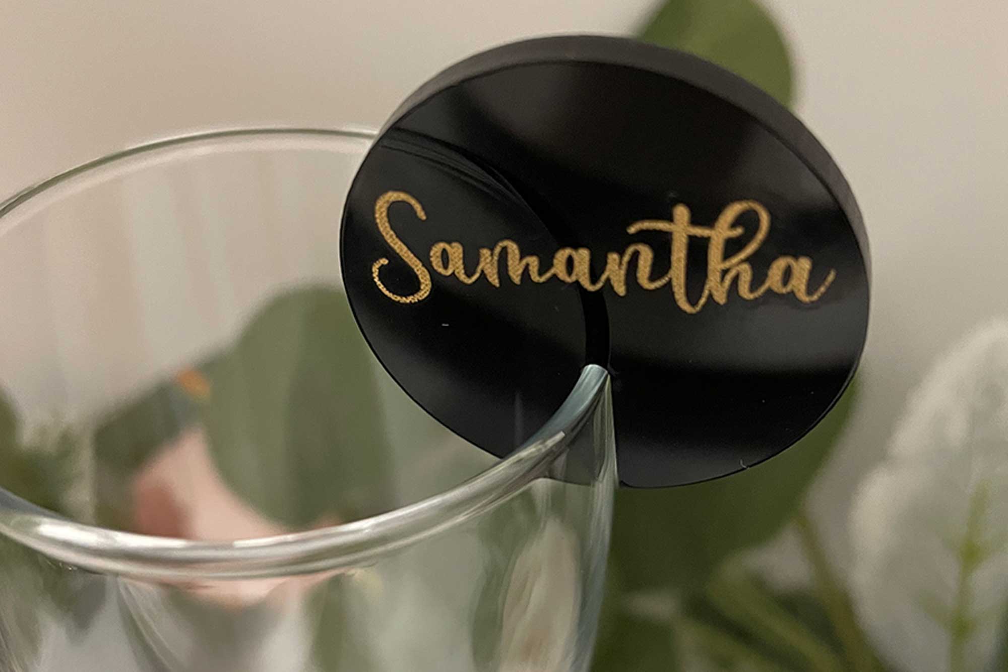 Circle Glass Topper Place Name