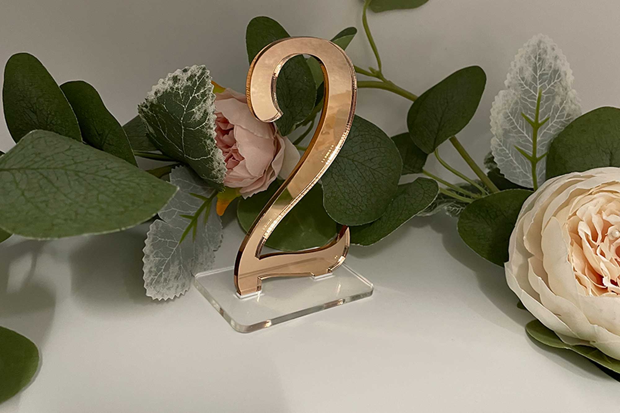 Wedding Table Numbers, Acrylic Table decoration