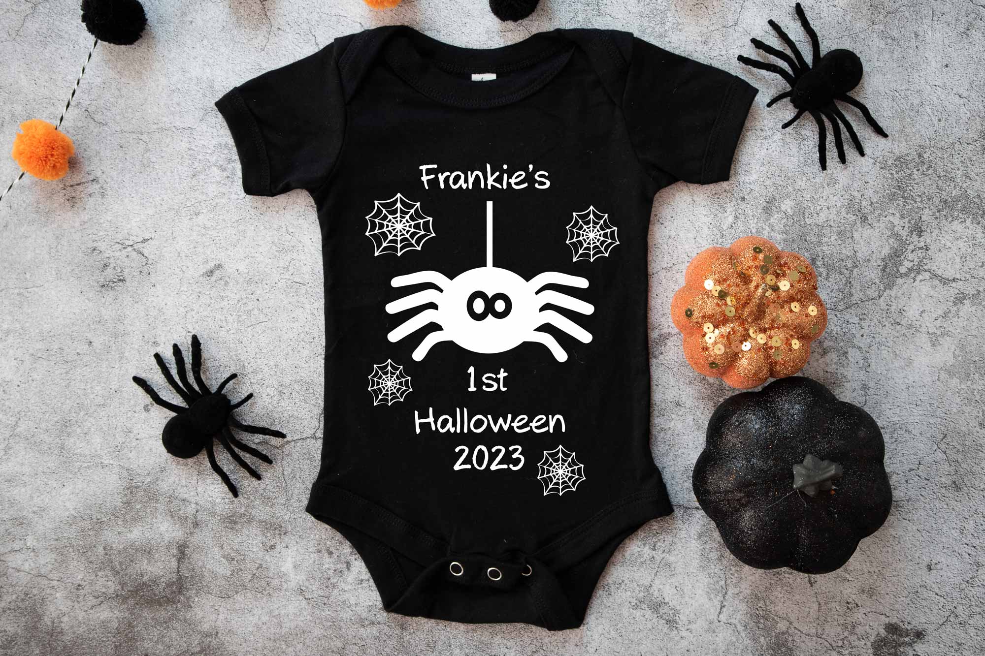Personalised Baby's First Halloween Spider Vest