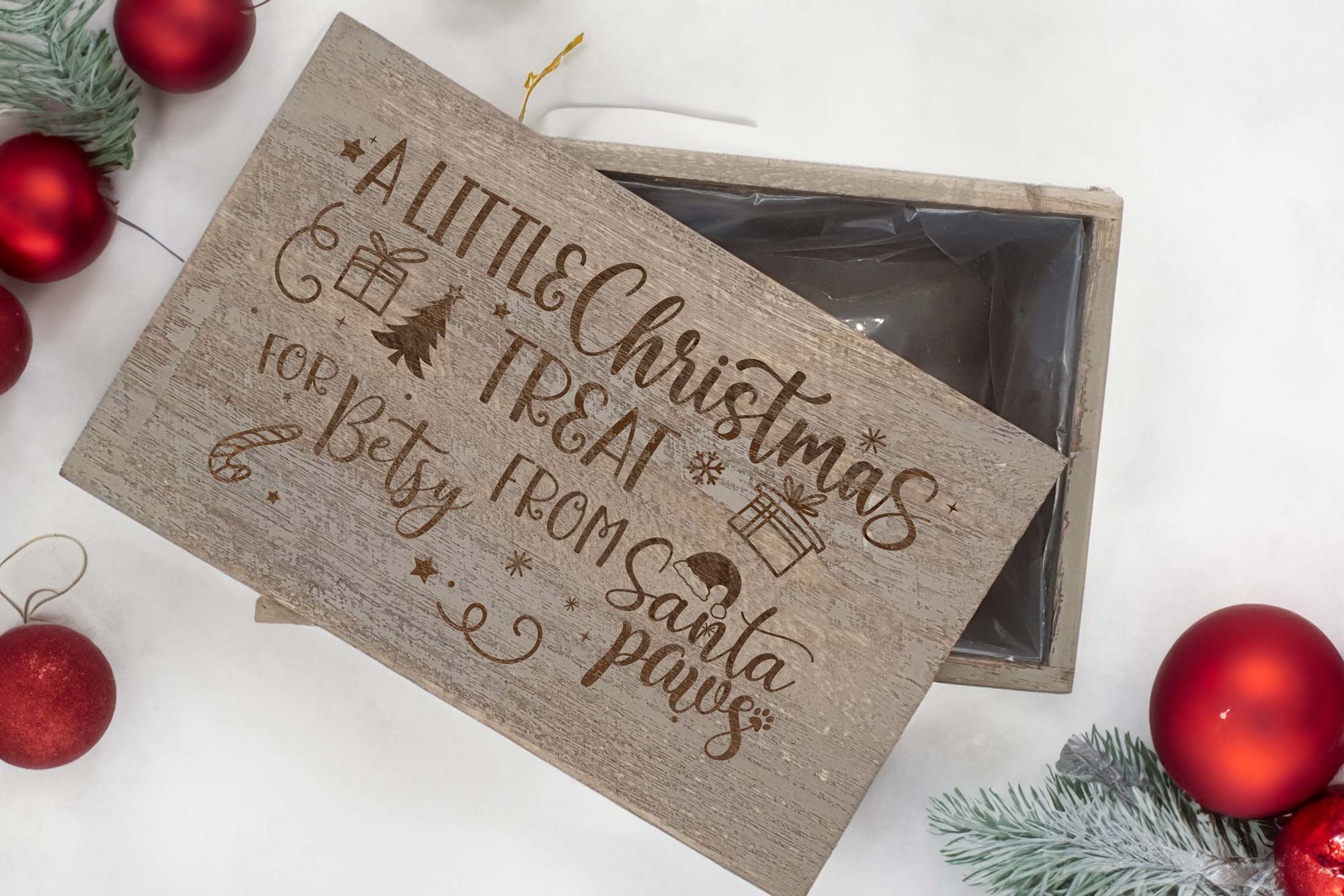 Personalised Christmas Dog Treat Box