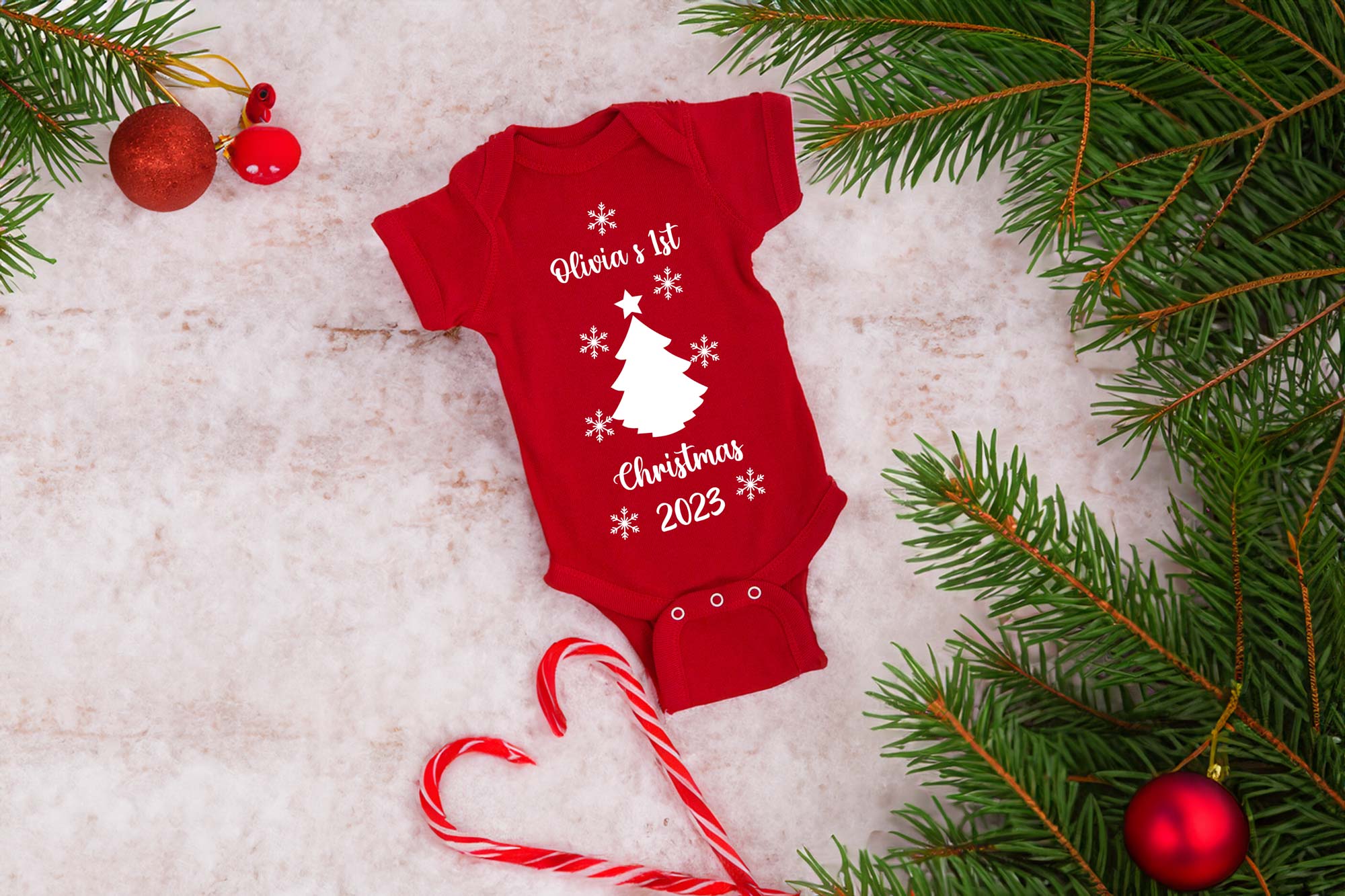Personalised baby's first christmas vest