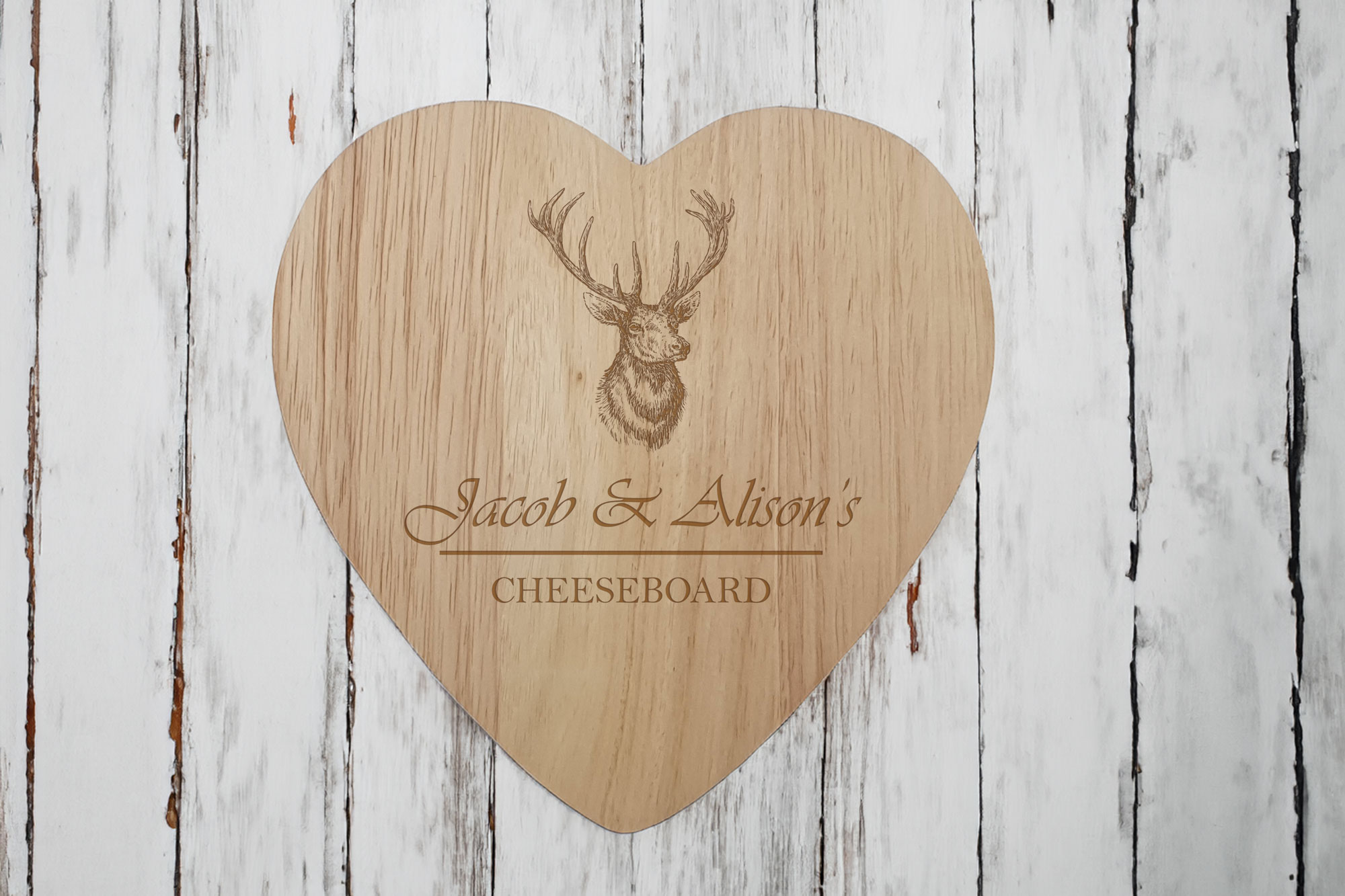 Personalised couples heart chopping board