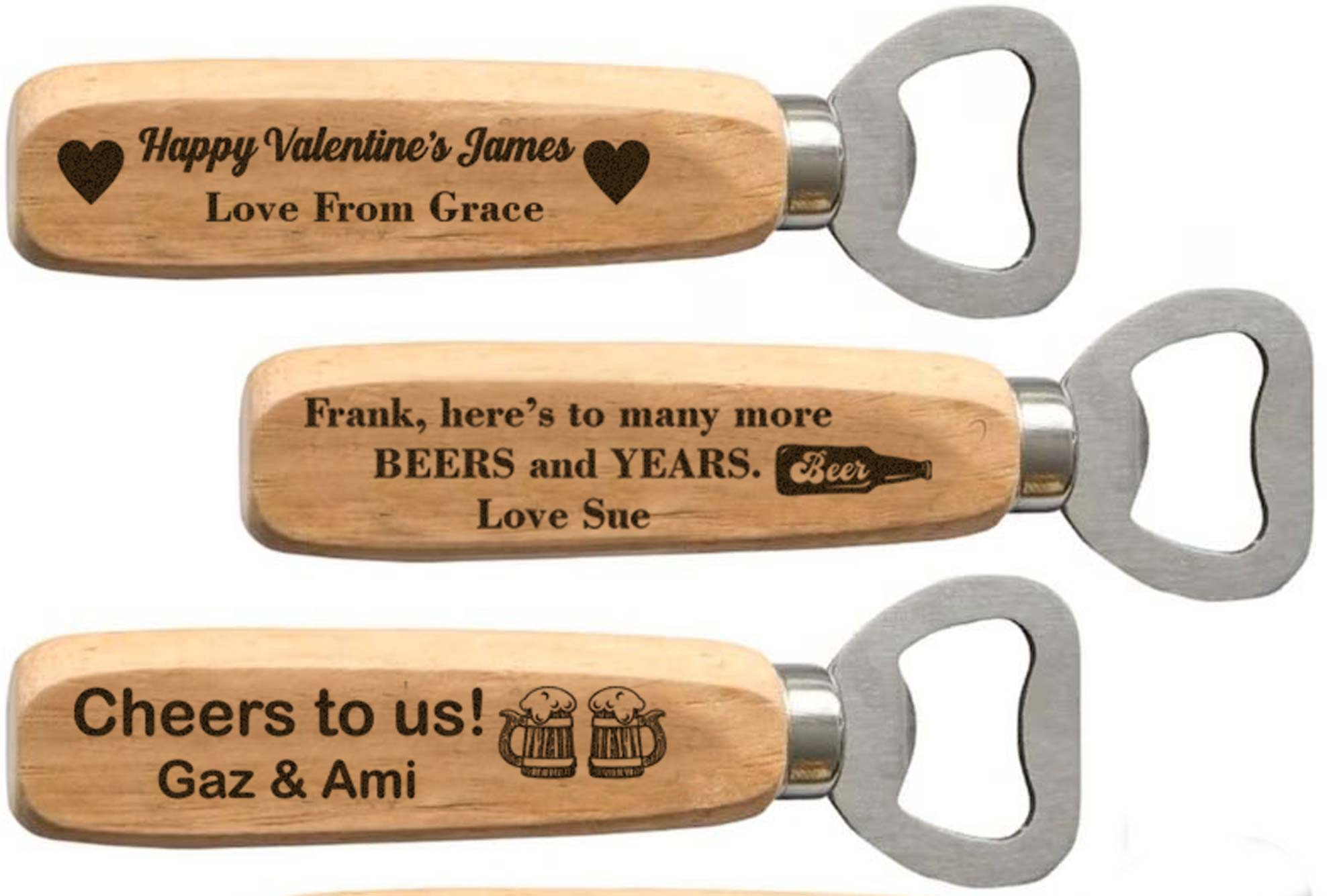 Personalised Valentines Beer Bottle Opener