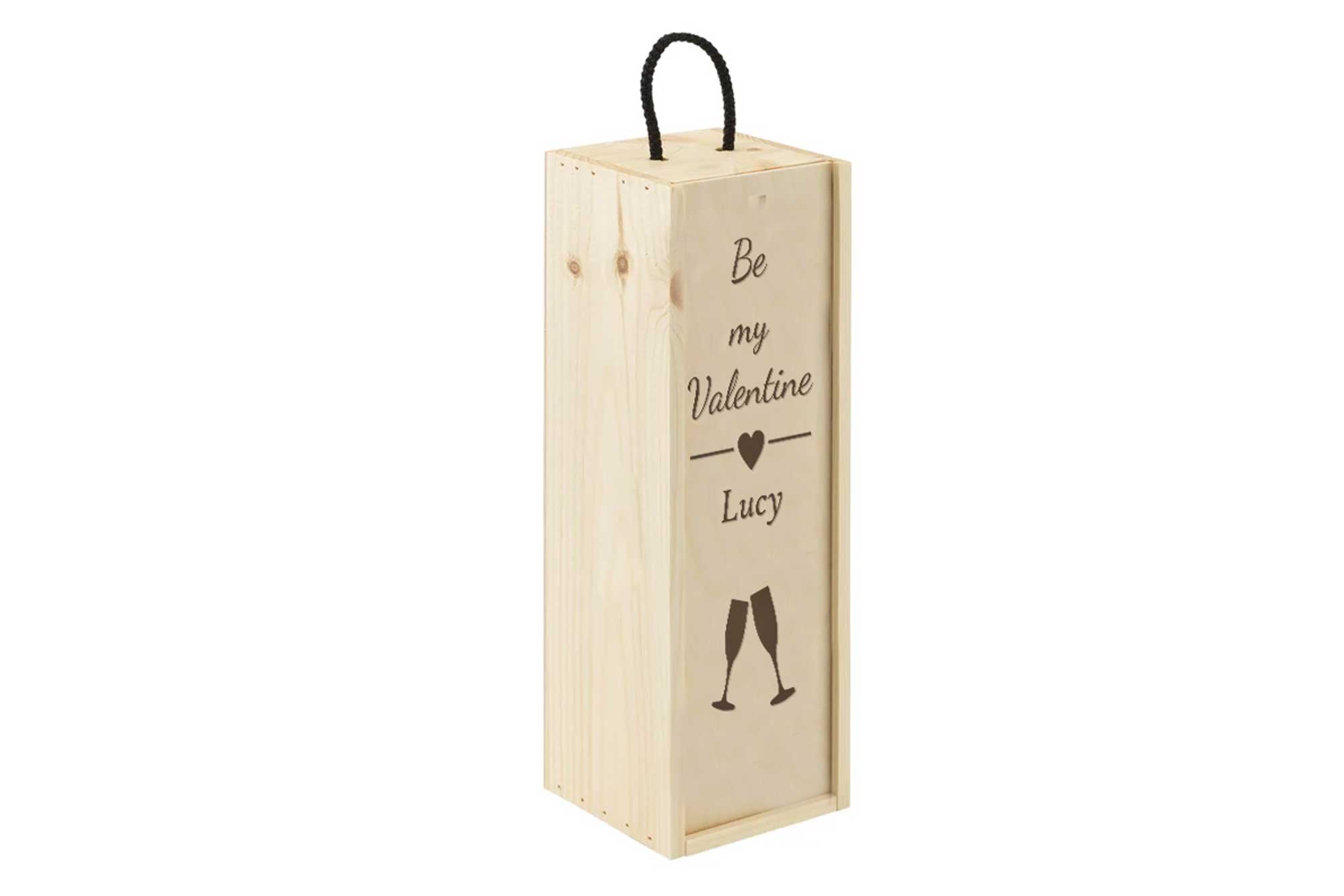 personalised valentine wine box