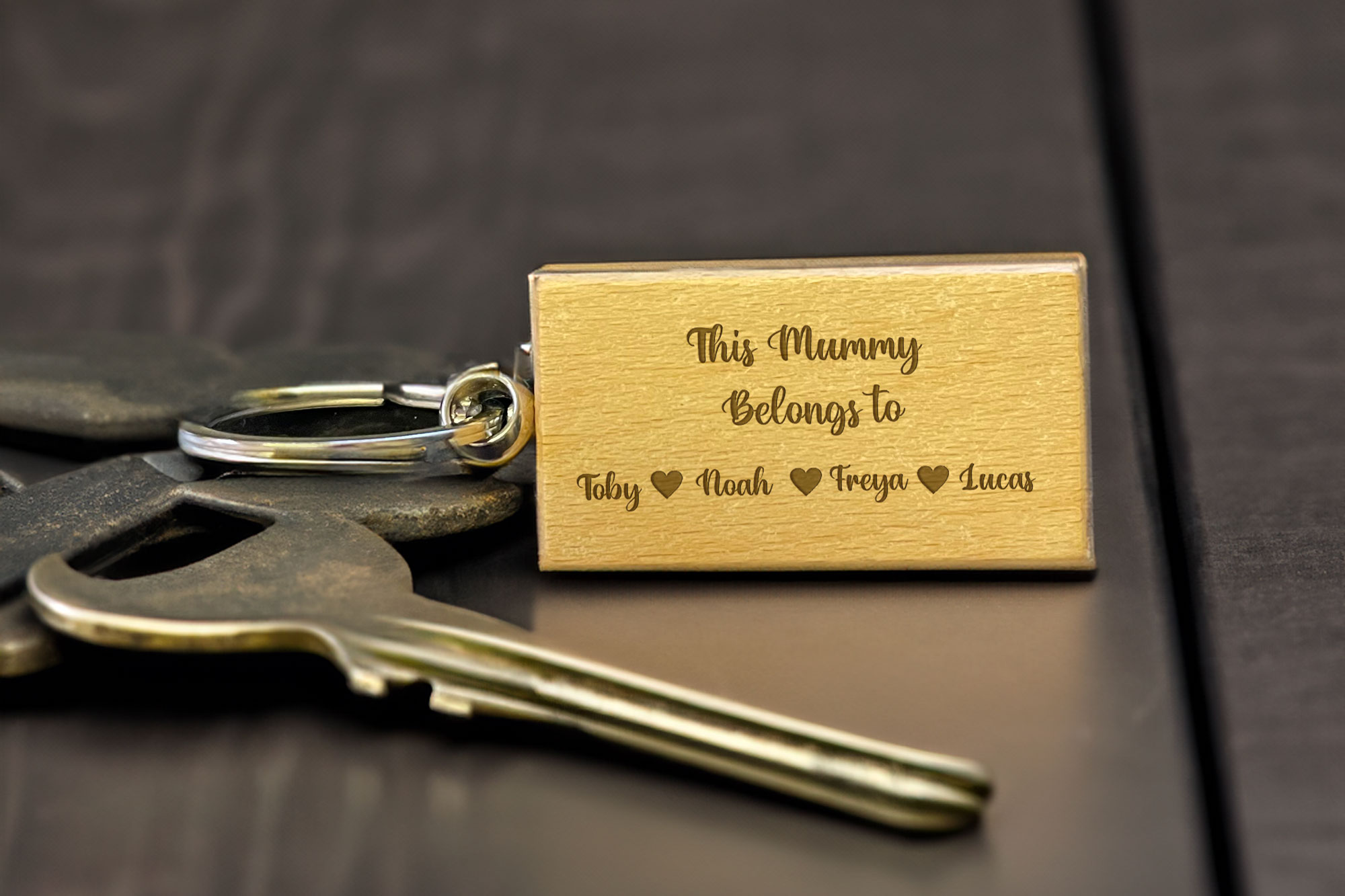 Mother's day wooden keyring