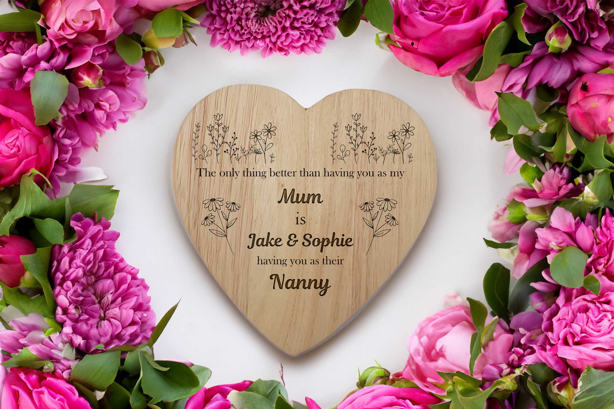 Personalised mothers day heart board