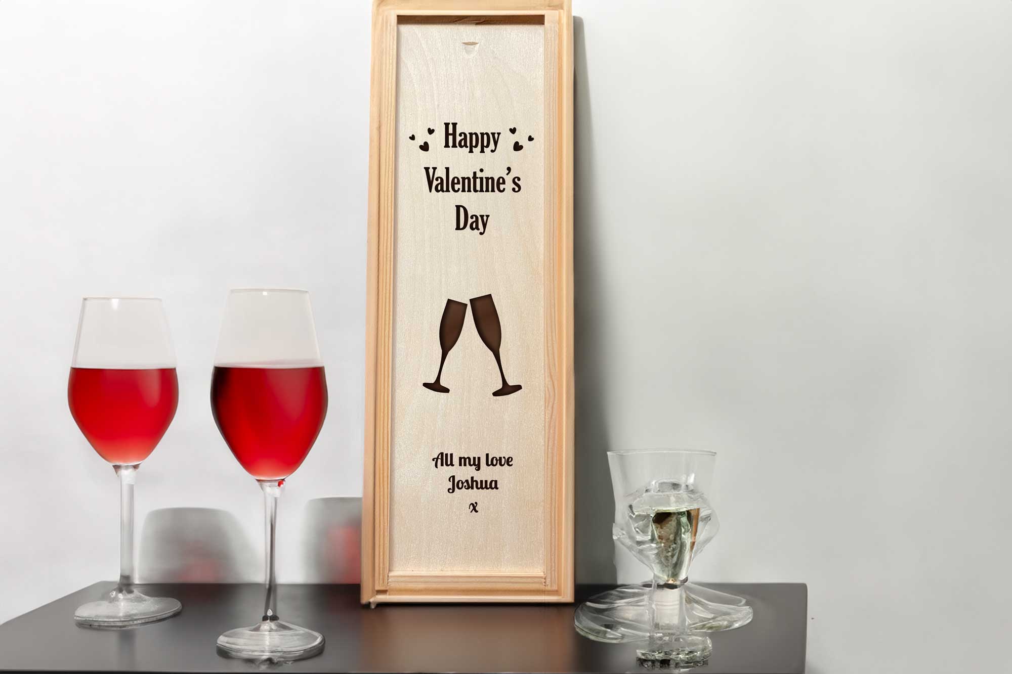 Personalised valentine wine box
