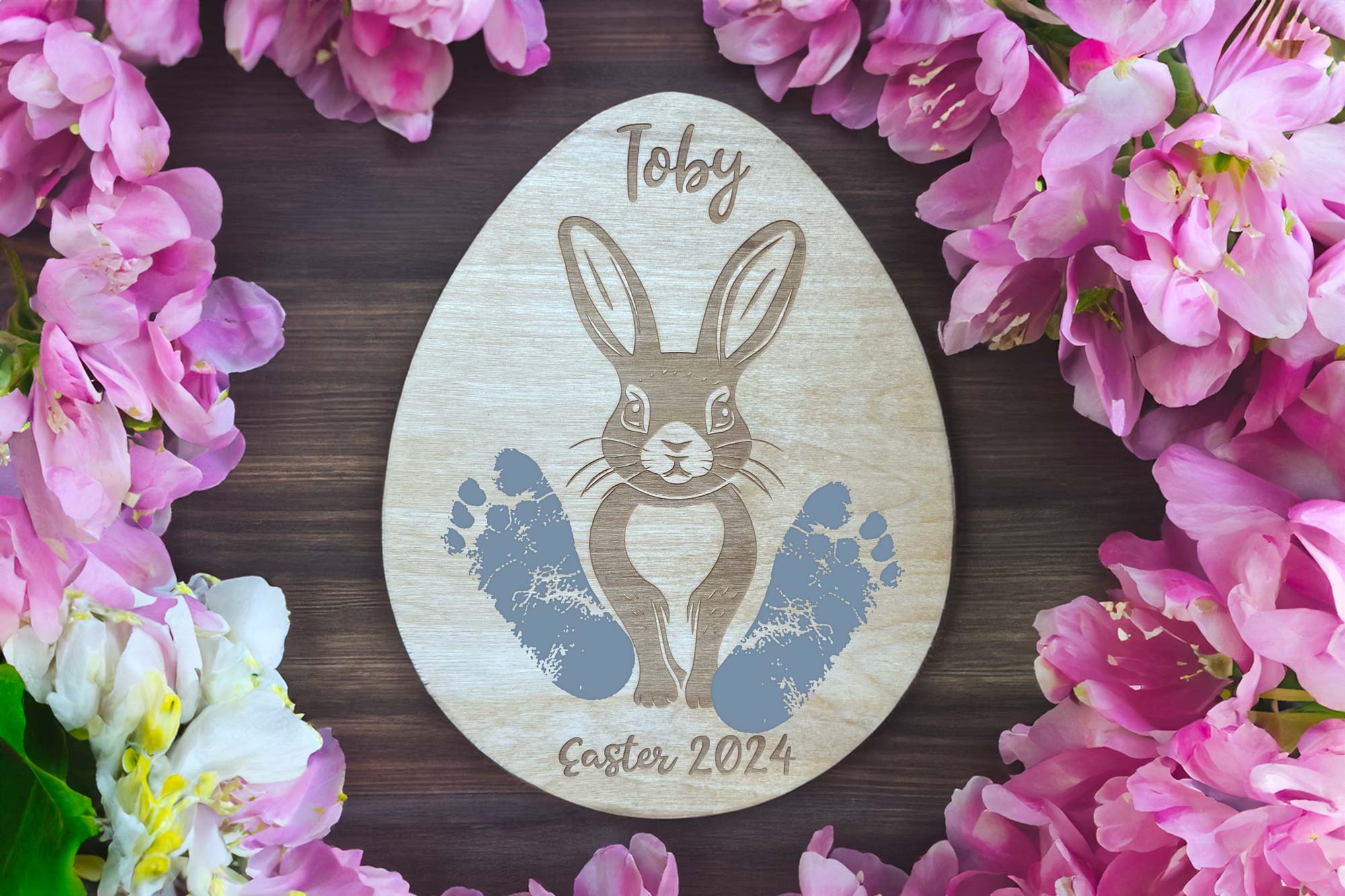 Personalised Easter Footprint Plaque