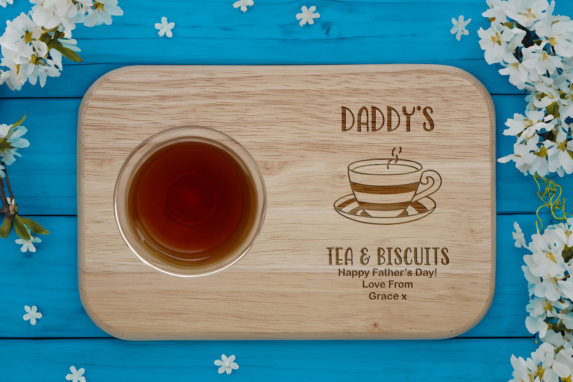 Personalised Father's Day Tea & Biscuit Board.