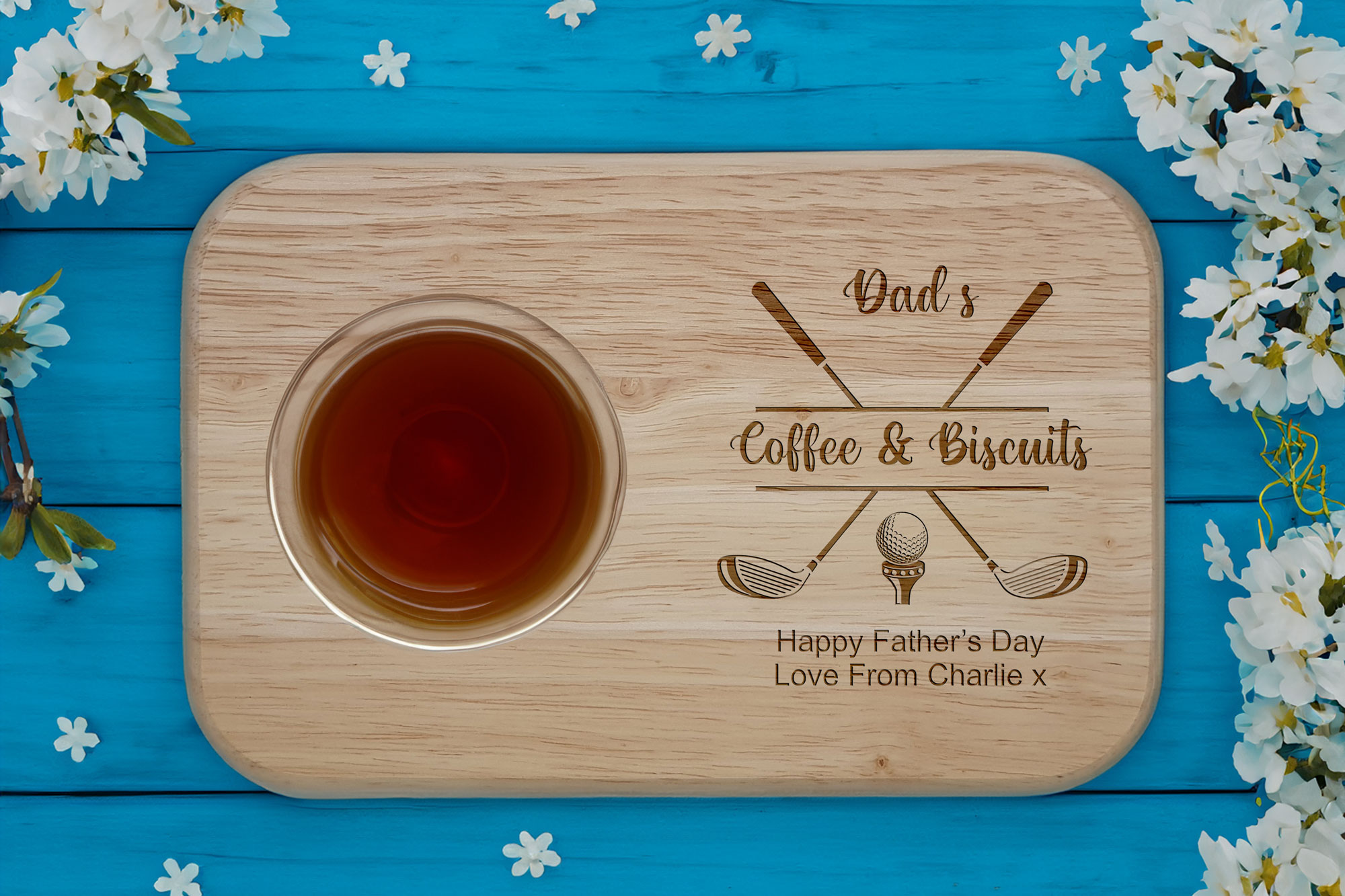 Personalised Father's Day Tea & Biscuit Board.