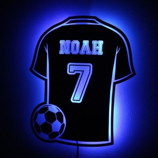 Football mirror wall light blue