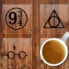 Magical Wizard Glass Coasters Set