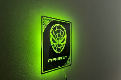 Personalised Spider-Man LED Wall Mirror Sign