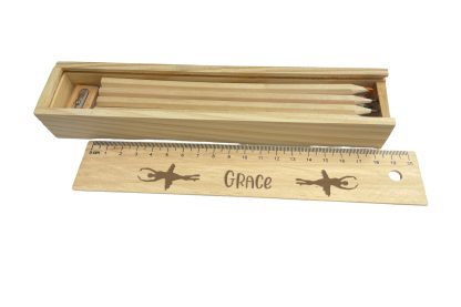 Personalised Wooden Pencil Case Set - Image 4